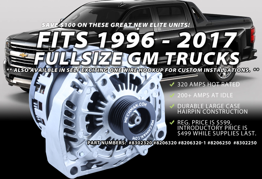 Mechman Alternators Made In The U S A High Output Alternators 84 Chevy Alternator Wiring Diagram 2001 Chevy Ls Truck Alternator Wiring
